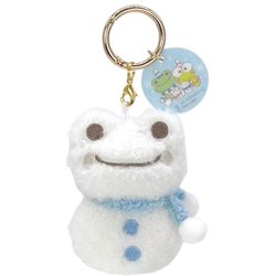 204332-24 けろけろけろっぴ×かえるのピクルス カラビナマスコット 雪だるま ピクルス