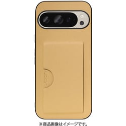 WORK28GG-GD-GPX9 [Google Pixel 9/9 Pro 用 PUレザースマホケース/カードポケット＆ストラップホール付き ゴールド]
