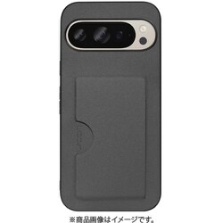 WORK28GG-GY-GPX9 [Google Pixel 9/9 Pro 用 PUレザースマホケース/カードポケット＆ストラップホール付き グレー]