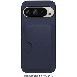 WORK28GG-NY-GPX9 [Google Pixel 9/9 Pro 用 PUレザースマホケース/カードポケット＆ストラップホール付き ネイビー]