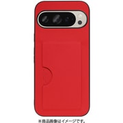 WORK28GG-RD-GPX9 [Google Pixel 9/9 Pro 用 PUレザースマホケース/カードポケット＆ストラップホール付き レッド]