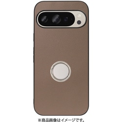 WORK48GG-BN-GPX9 [Google Pixel 9/9 Pro 用 本革スマホケース/スタンド機能＆ストラップホール付き ラテブラウン]