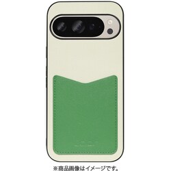 WORK49GG-CMGN-GPX9 [Google Pixel 9/9 Pro 用 PUレザースマホケース/ストラップホール＆カードポケット付き クリームグリーン]