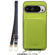 WORK24MPGG-LG-GPX9 [Google Pixel 9/9 Pro 用 小銭入れ付きスマホケース/PUレザー/ストラップ付き ライムグリーン]