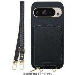 WORK24MPGG-BK-GPX9 [Google Pixel 9/9 Pro 用 小銭入れ付きスマホケース/PUレザー/ストラップ付き ブラック]