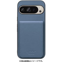 WORK56SCGG-BU-GPX9 [Google Pixel 9/9 Pro 用 折り畳み式カードポケット/本革/4枚収納 ブルー]