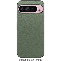 WORK25GG-DG-GPX9PXL [Google Pixel 9 Pro XL 用 本革スマホケース/ストラップホール付き ダルグリーン]