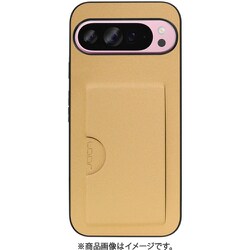 WORK28GG-GD-GPX9PXL [Google Pixel 9 Pro XL 用 PUレザースマホケース/カードポケット＆ストラップホール付き ゴールド]