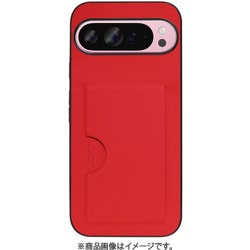 WORK28GG-RD-GPX9PXL [Google Pixel 9 Pro XL 用 PUレザースマホケース/カードポケット＆ストラップホール付き レッド]