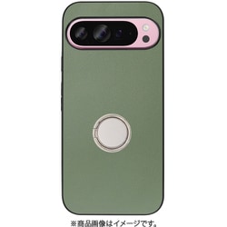 WORK48GG-GN-GPX9PXL [Google Pixel 9 Pro XL 用 本革スマホケース/スタンド機能＆ストラップホール付き ホーリーグリーン]