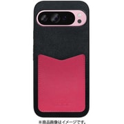 WORK49GG-BKPK-GPX9PXL [Google Pixel 9 Pro XL 用 PUレザースマホケース/ストラップホール＆カードポケット付き ブラックピンク]