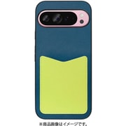 WORK49GG-NYYL-GPX9PXL [Google Pixel 9 Pro XL 用 PUレザースマホケース/ストラップホール＆カードポケット付き ネイビーイエロー]