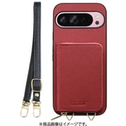 WORK24MPGG-RD-GPX9PXL [Google Pixel 9 Pro XL 用 小銭入れ付きスマホケース/PUレザー/ストラップ付き レッド]