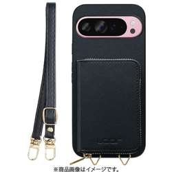 WORK24MPGG-BK-GPX9PXL [Google Pixel 9 Pro XL 用 小銭入れ付きスマホケース/PUレザー/ストラップ付き ブラック]
