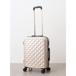 スーツケース 旅行日数目安：1～2泊 35L TSAロック搭載 機内持ち込み可 キルティングキャリーケース ゴールド CM12-4-00025GD Sサイズ