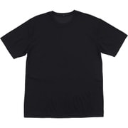 メンズ インナー 半袖 Tシャツ 丸首 下着 カノコ編み 速乾インナー プラチナ加工 Lサイズ ブラック 12526-52-10