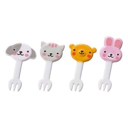 アニマル フォークピック 8本入 うさぎ・いぬ・ねこ・くま お子様も使いやすい 弁当 P-3603