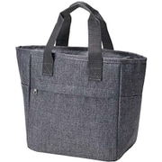 P-3640 [保冷 ランチバッグ 弁当袋 深型 グレー 5リットル 内面アルミ加工で高い保冷効果 500mlペットボトルがタテに入る 幅24×高さ25×奥行13cm 弁当]
