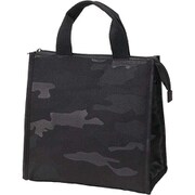 P-3620 [BONTE 保冷 ランチバッグ 弁当袋 角型 Camo ブラック 内面アルミ加工で高い保冷効果 幅25.5×高さ24.5×奥行13cm 弁当]