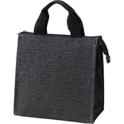 P-3622 [BONTE 保冷 ランチバッグ 弁当袋 角型 Geo ブラック 内面アルミ加工で高い保冷効果 幅25.5×高さ24.5×奥行13cm 弁当]