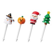 ハロウィン・クリスマスピック 8本入 4種類×2本 秋・冬のイベントを同時に楽しめる お弁当やパーティーのデコレーション 弁当 P-3604