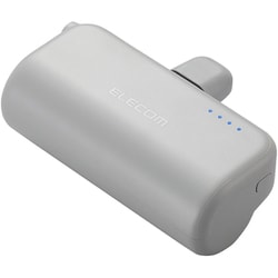 モバイルバッテリー 5000mAh 小型 最大12W 入力ポート（Type-C ×1） 出力プラグ（Lightning ×1） 直差し PSE取得 【Lightning端子搭載 iPhone iPad 等各種対応】 ケーブル付属 充電器 ダークグレー DE-C59L-5000DGY