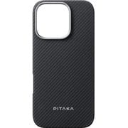 KI1601PMA [アラミド繊維 Ultra-Slim Case for iPhone 16 Pro Max 黒/グレー ツイル柄 600D]