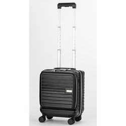 【MALIBU】 ワンタッチ式レバーストッパー大容量拡張ファスナーキャリー/コインロッカー対応/ 100席未満機内持込サイズ/LCC機内持ち込み対応サイズ/TSAロック搭載/抗菌仕様内装 24L（拡張時32L） ブラック 5208-38-BK