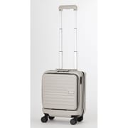 【MALIBU】 ワンタッチ式レバーストッパー大容量拡張ファスナーキャリー/コインロッカー対応/ 100席未満機内持込サイズ/LCC機内持ち込み対応サイズ/TSAロック搭載/抗菌仕様内装 24L（拡張時32L） ライトグレー 5208-38-LGY