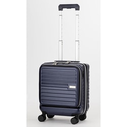 【MALIBU】 ワンタッチ式レバーストッパー大容量拡張ファスナーキャリー/コインロッカー対応/ 100席未満機内持込サイズ/LCC機内持ち込み対応サイズ/TSAロック搭載/抗菌仕様内装 24L（拡張時32L） ネイビー 5208-38-NV