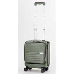 【MALIBU】 ワンタッチ式レバーストッパー大容量拡張ファスナーキャリー/コインロッカー対応/ 100席未満機内持込サイズ/LCC機内持ち込み対応サイズ/TSAロック搭載/抗菌仕様内装 24L（拡張時32L） オリーブ 5208-38-OL