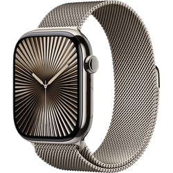 Apple Watch Series 10（GPS + Cellularモデル）- 46mmナチュラルチタニウムケースとナチュラルミラネーゼループ - S/M MC7Q4J/A
