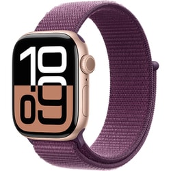 Apple Watch Series 10（GPSモデル）- 42mmローズゴールドアルミニウムケースとプラムスポーツループ MWWK3J/A