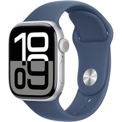 Apple Watch Series 10（GPS + Cellularモデル）- 42mmシルバーアルミニウムケースとデニムスポーツバンド - S/M MWX33J/A