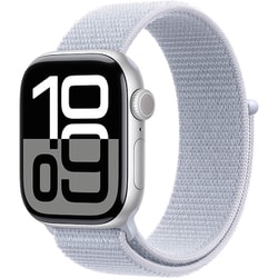 Apple Watch Series 10（GPS + Cellularモデル）- 42mmシルバーアルミニウムケースとブルークラウドスポーツループ MWX53J/A