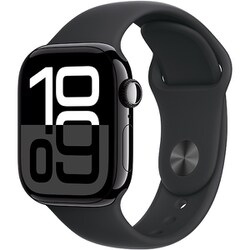 Apple Watch Series 10（GPS + Cellularモデル）- 42mmジェットブラックアルミニウムケースとブラックスポーツバンド - S/M MWX63J/A