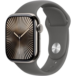 Apple Watch Series 10（GPS + Cellularモデル）- 42mmナチュラルチタニウムケースとストーングレイスポーツバンド - S/M MWXD3J/A