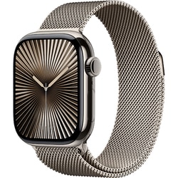 Apple Watch Series 10（GPS + Cellularモデル）- 42mmナチュラルチタニウムケースとナチュラルミラネーゼループ MWXF3J/A