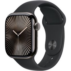 Apple Watch Series 10（GPS + Cellularモデル）- 42mmスレートチタニウムケースとブラックスポーツバンド - S/M MWXG3J/A