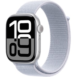 Apple Watch Series 10（GPS + Cellularモデル）- 46mmシルバーアルミニウムケースとブルークラウドスポーツループ MWY23J/A
