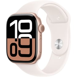 Apple Watch Series 10（GPS + Cellularモデル）- 46mmローズゴールドアルミニウムケースとライトブラッシュスポーツバンド - M/L MWY73J/A