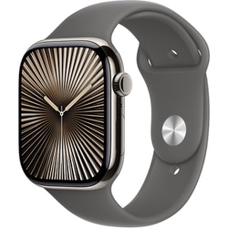 Apple Watch Series 10（GPS + Cellularモデル）- 46mmナチュラルチタニウムケースとストーングレイスポーツバンド - S/M MWY93J/A