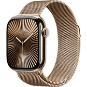 Apple Watch Series 10(GPS + Cellularモデル)- 42mmゴールドチタニウムケースとゴールドミラネーゼループ MX083J/A