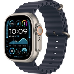 Apple Watch Ultra 2（GPS + Cellularモデル）- 49mmナチュラルチタニウムケースとネイビーオーシャンバンド MX4D3J/A