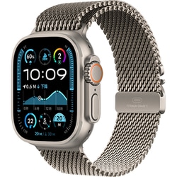 Apple Watch Ultra 2（GPS + Cellularモデル）- 49mmナチュラルチタニウムケースとナチュラルチタニウムミラネーゼループ - M MX5R3J/A