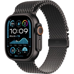 Apple Watch Ultra 2（GPS + Cellularモデル）- 49mmブラックチタニウムケースとブラックチタニウムミラネーゼループ - L MX5V3J/A