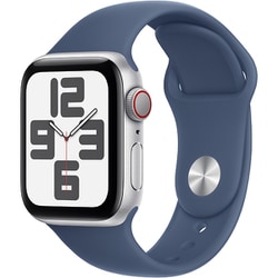 Apple Watch SE 第2世代 （GPS + Cellularモデル）- 40mmシルバーアルミニウムケースとデニムスポーツバンド - M/L MXGG3J/A
