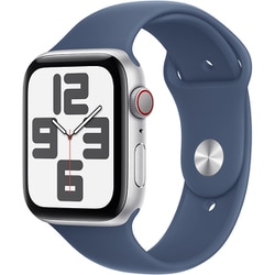 Apple Watch SE 第2世代 （GPS + Cellularモデル）- 44mmシルバーアルミニウムケースとデニムスポーツバンド - S/M MXGP3J/A