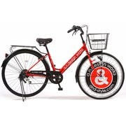 シティサイクル VFamily HD BLOOM(ブルーム) 27インチ 6段変速 LEDオートライト レッド LKV276FHD-AND