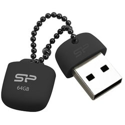 USBメモリ ラバー素材 J07 64GB ブラック SP064GBUF3J07V1T